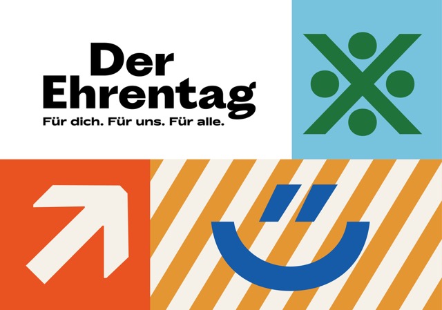 Grafik mit Text ‘Der Ehrentag’ und Symbolen.