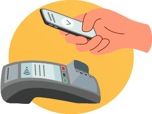 Eine Bezahlung mit dem Handy